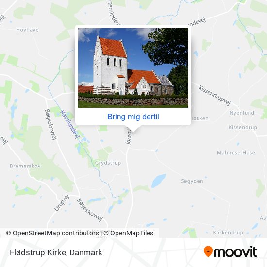 Flødstrup Kirke kort