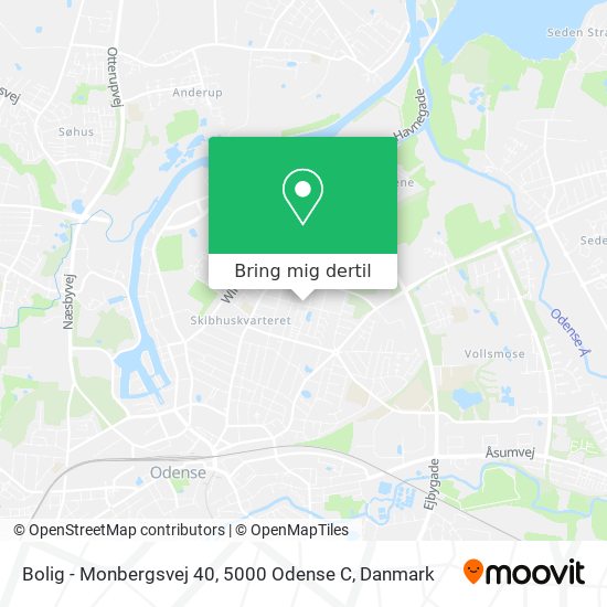 Bolig - Monbergsvej 40, 5000 Odense C kort