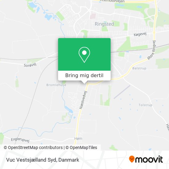 Vuc Vestsjælland Syd kort