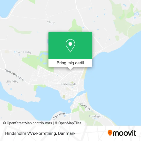 Hindsholm VVs-Forretning kort