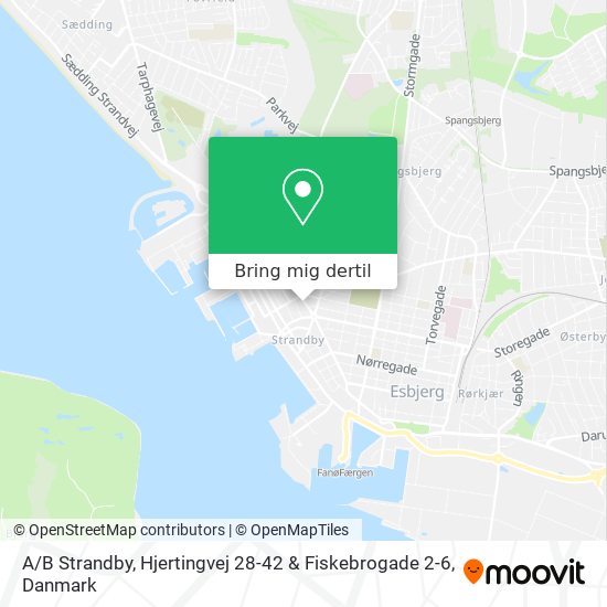 A / B Strandby, Hjertingvej 28-42 & Fiskebrogade 2-6 kort