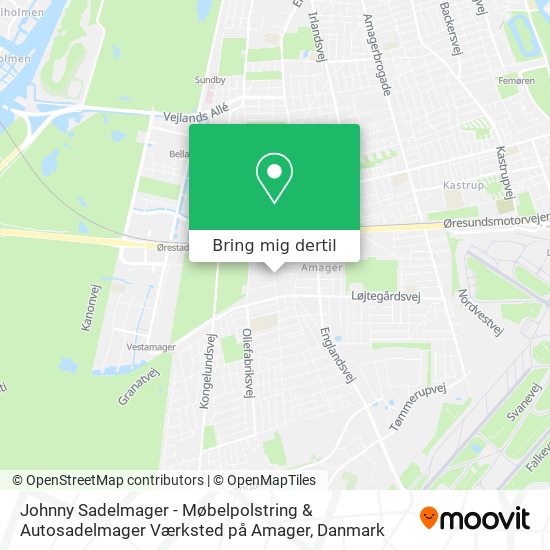 Johnny Sadelmager - Møbelpolstring & Autosadelmager Værksted på Amager kort