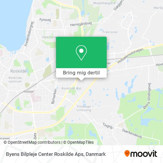 Byens Bilpleje Center Roskilde Aps kort