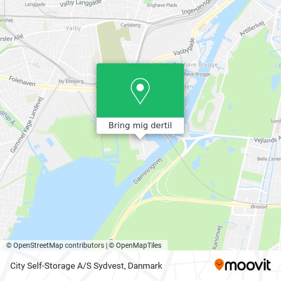 City Self-Storage A/S Sydvest kort