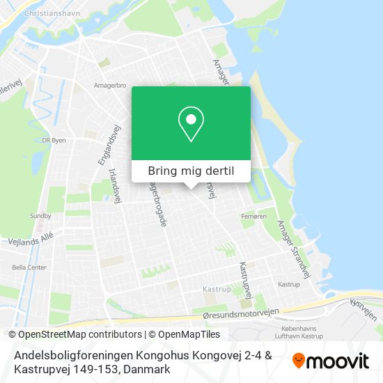 Andelsboligforeningen Kongohus Kongovej 2-4 & Kastrupvej 149-153 kort