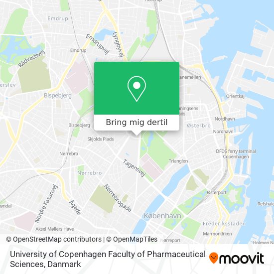 University of Copenhagen Faculty of Pharmaceutical Sciences kort