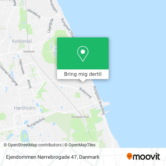 Ejendommen Nørrebrogade 47 kort