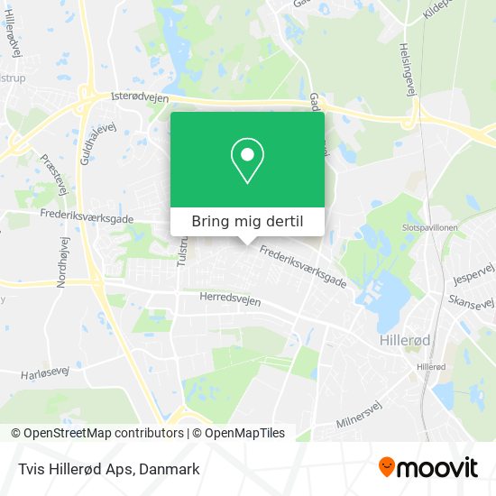 Tvis Hillerød Aps kort