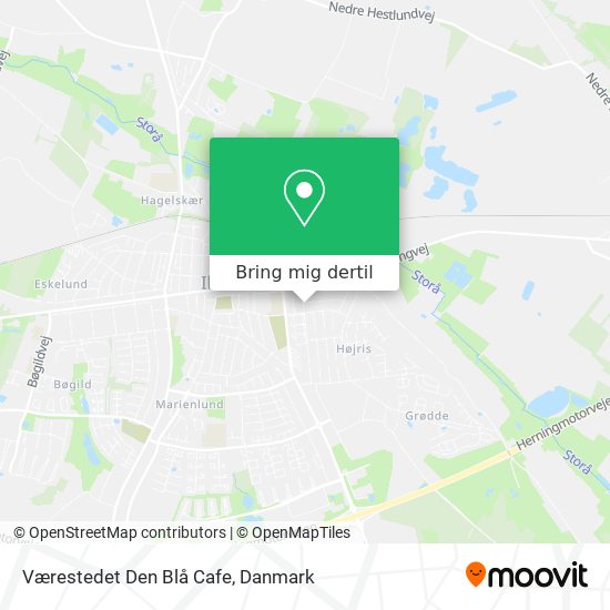 Værestedet Den Blå Cafe kort