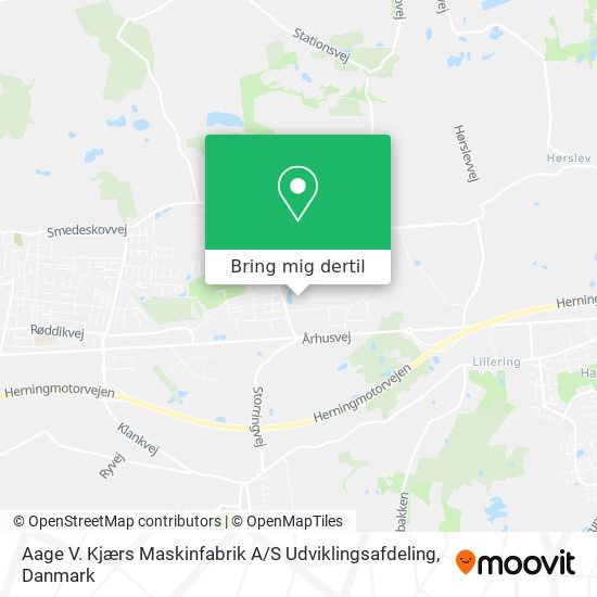 Aage V. Kjærs Maskinfabrik A / S Udviklingsafdeling kort