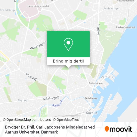 Brygger Dr. Phil. Carl Jacobsens Mindelegat ved Aarhus Universitet kort