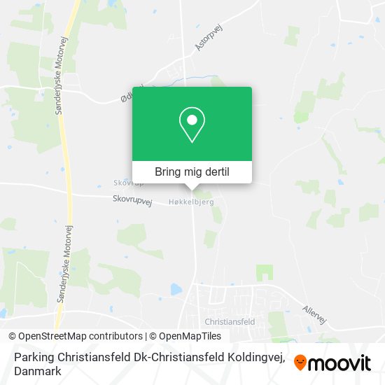 Parking Christiansfeld Dk-Christiansfeld Koldingvej kort