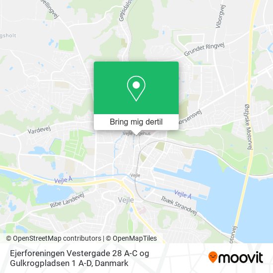 Ejerforeningen Vestergade 28 A-C og Gulkrogpladsen 1 A-D kort