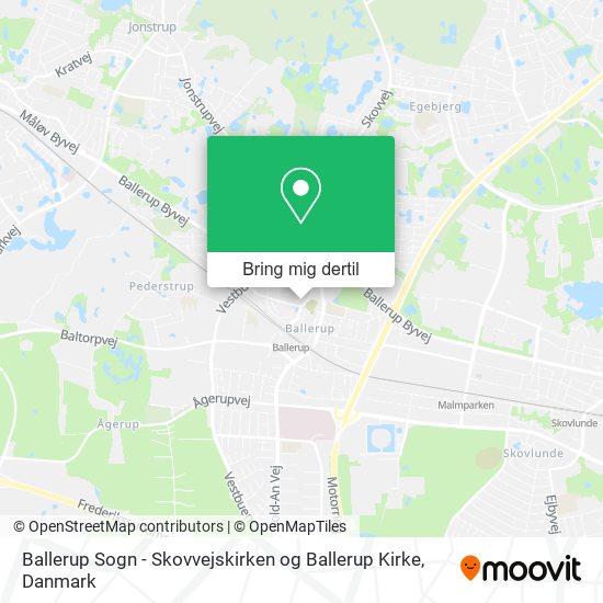 Ballerup Sogn - Skovvejskirken og Ballerup Kirke kort