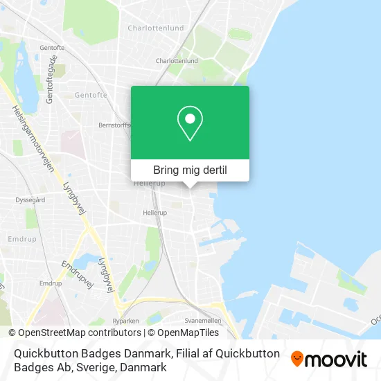 Quickbutton Badges Danmark, Filial af Quickbutton Badges Ab, Sverige kort