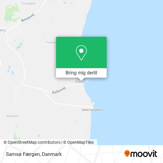 Samsø Færgen kort
