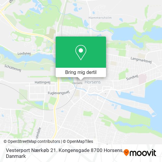 Vesterport Nærkøb 21. Kongensgade 8700 Horsens kort