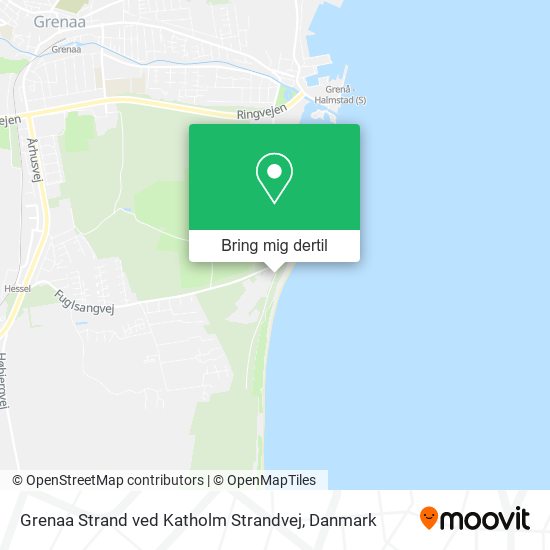 Grenaa Strand ved Katholm Strandvej kort