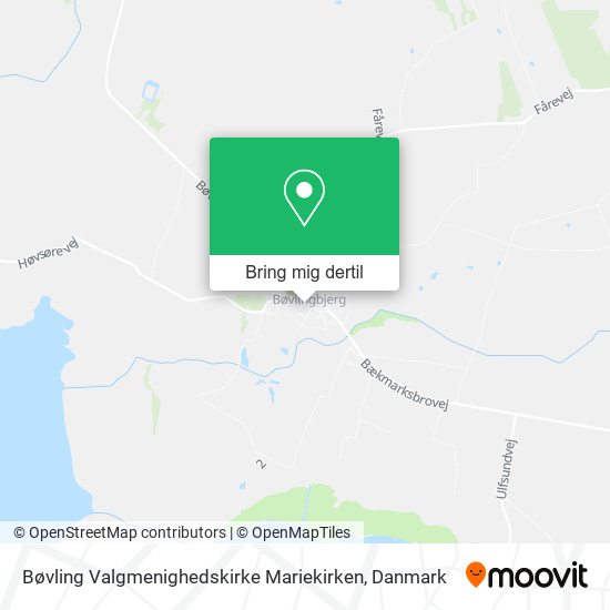 Bøvling Valgmenighedskirke Mariekirken kort