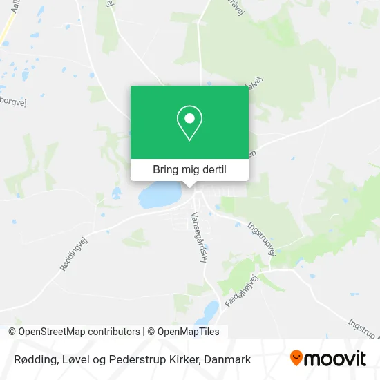 Rødding, Løvel og Pederstrup Kirker kort