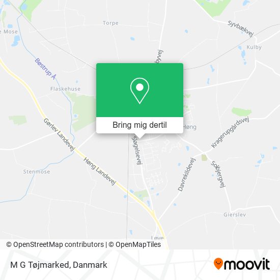 M G Tøjmarked kort