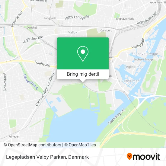 Legepladsen Valby Parken kort