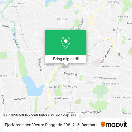 Ejerforeningen Vestre Ringgade 208 -216 kort