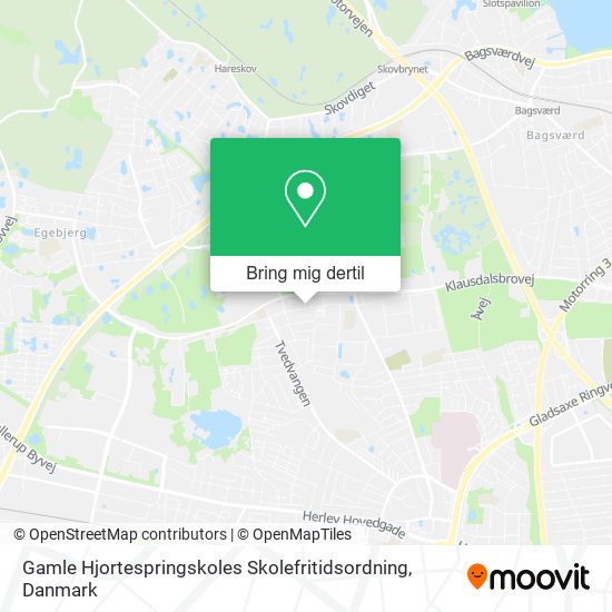 Gamle Hjortespringskoles Skolefritidsordning kort