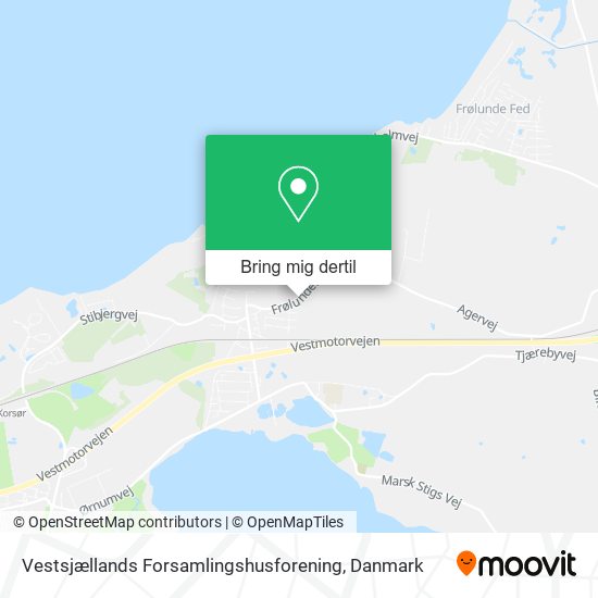Vestsjællands Forsamlingshusforening kort