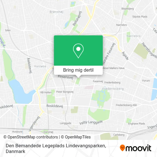 Den Bemandede Legeplads Lindevangsparken kort
