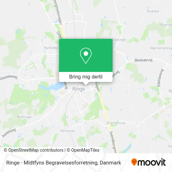 Ringe - Midtfyns Begravelsesforretning kort