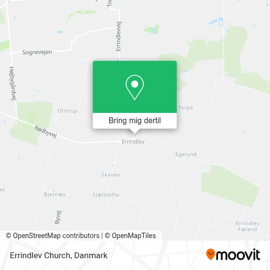 Errindlev Church kort