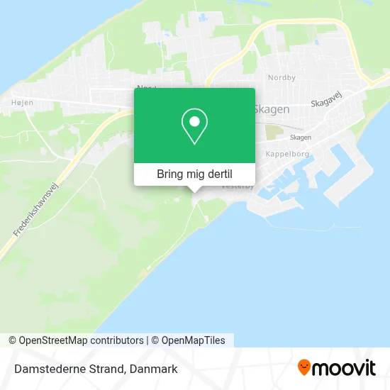 Damstederne Strand kort