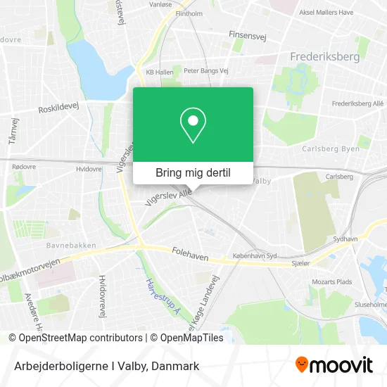 Arbejderboligerne I Valby kort