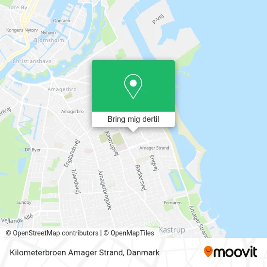 Kilometerbroen Amager Strand kort