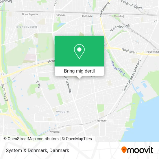 System X Denmark kort