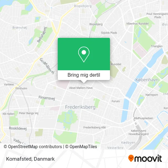 Komafsted kort