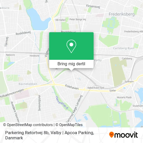 Parkering Retortvej 8b, Valby | Apcoa Parking kort
