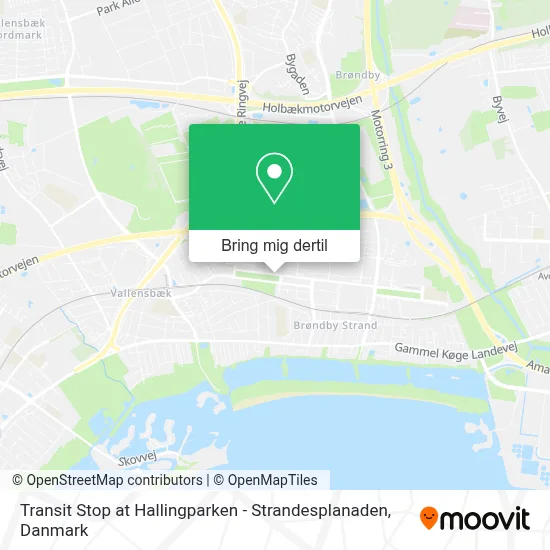 Transit Stop at Hallingparken - Strandesplanaden kort