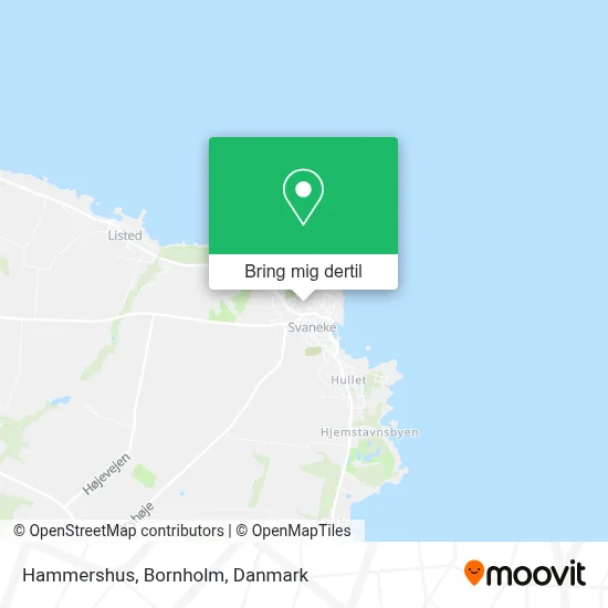 Hammershus, Bornholm kort