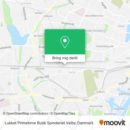 Lukket Primetime Butik Spinderiet Valby kort