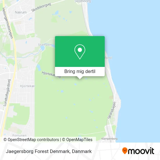 Jaegersborg Forest Denmark kort