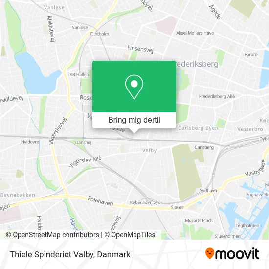 Thiele Spinderiet Valby kort