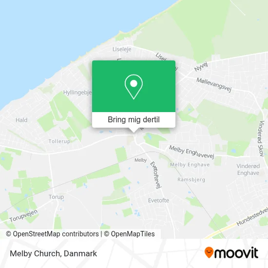 Melby Church kort