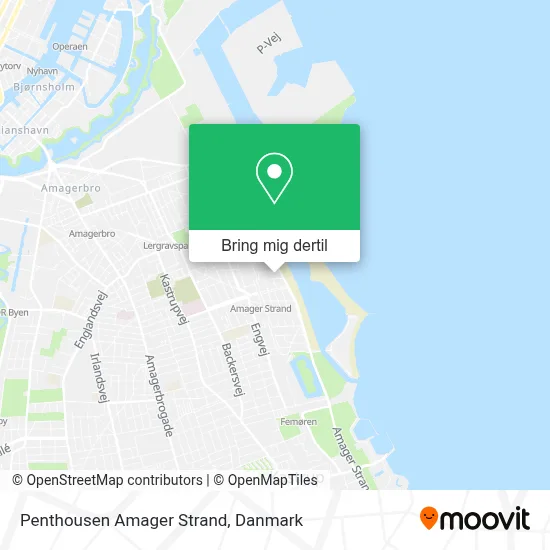 Penthousen Amager Strand kort