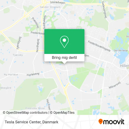 Tesla Service Center kort