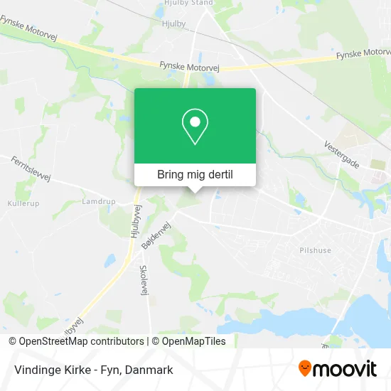 Vindinge Kirke - Fyn kort