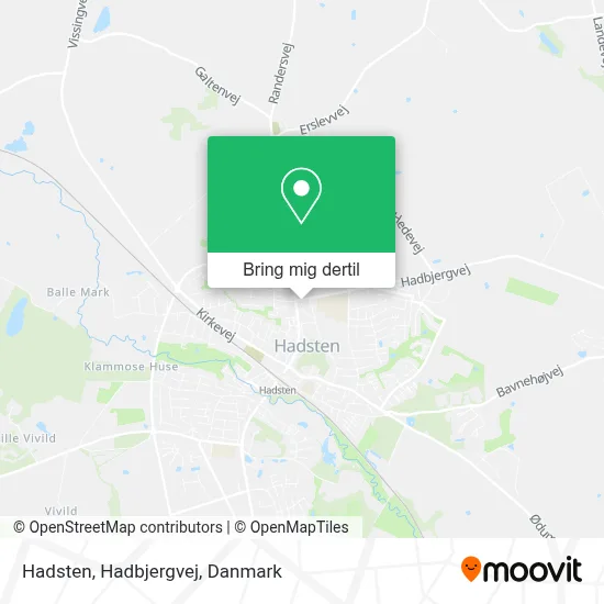 Hadsten, Hadbjergvej kort