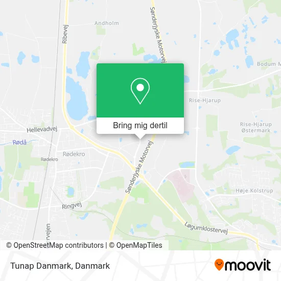 Tunap Danmark kort