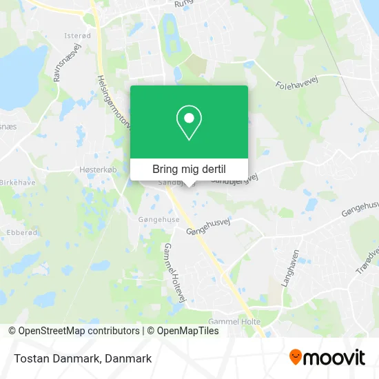 Tostan Danmark kort